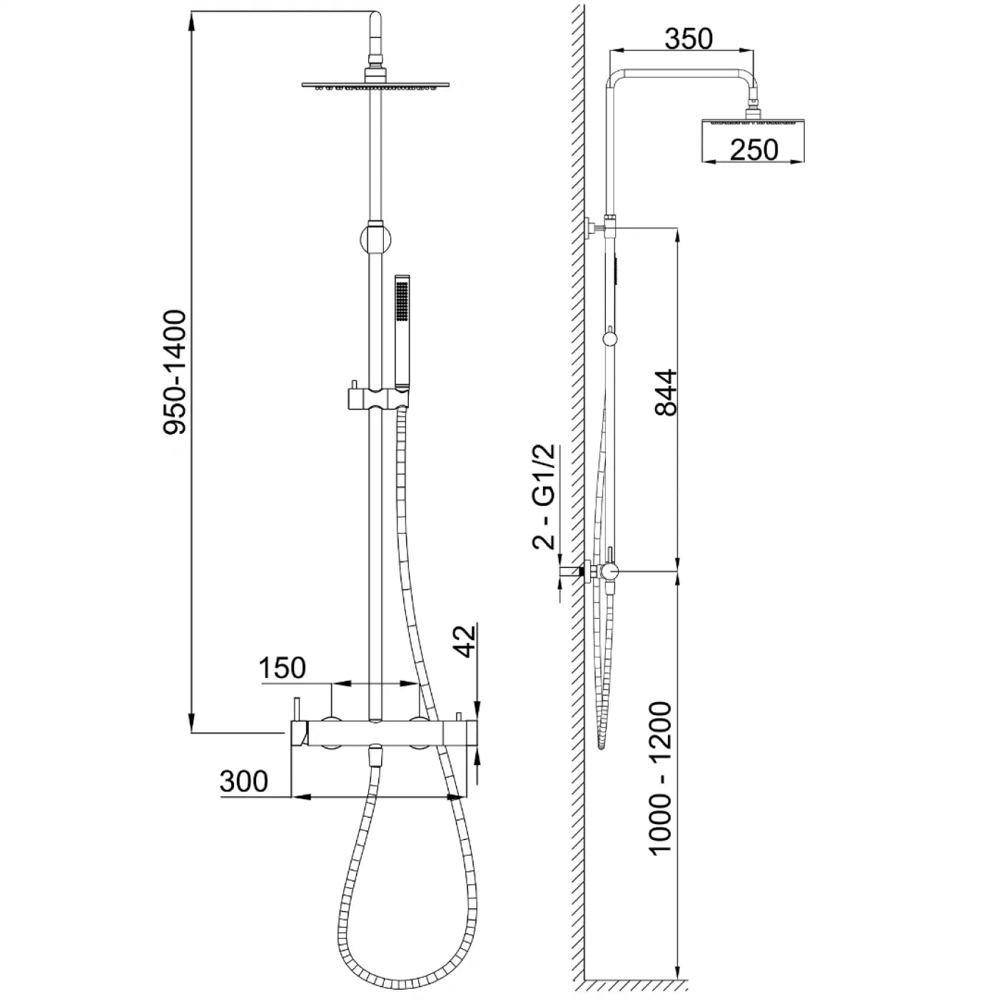 Μπαταρία ντουζιέρας INOX 316 SLIM ΟΡΕΙΧ. INTERFLEX ANDROMEDA