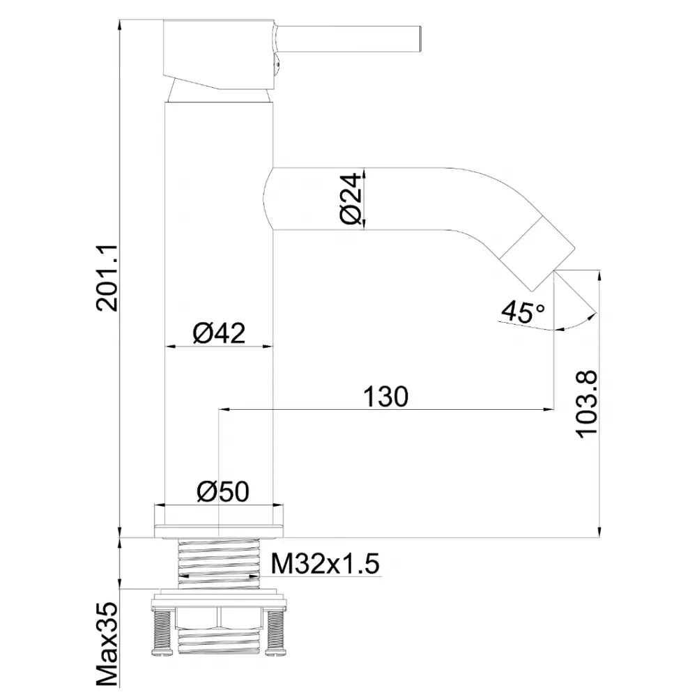 Μπαταρία νιπτήρα αναμεικτική ψηλή 20ΕΚ Μαύρη INTERFLEX ART-DOT
