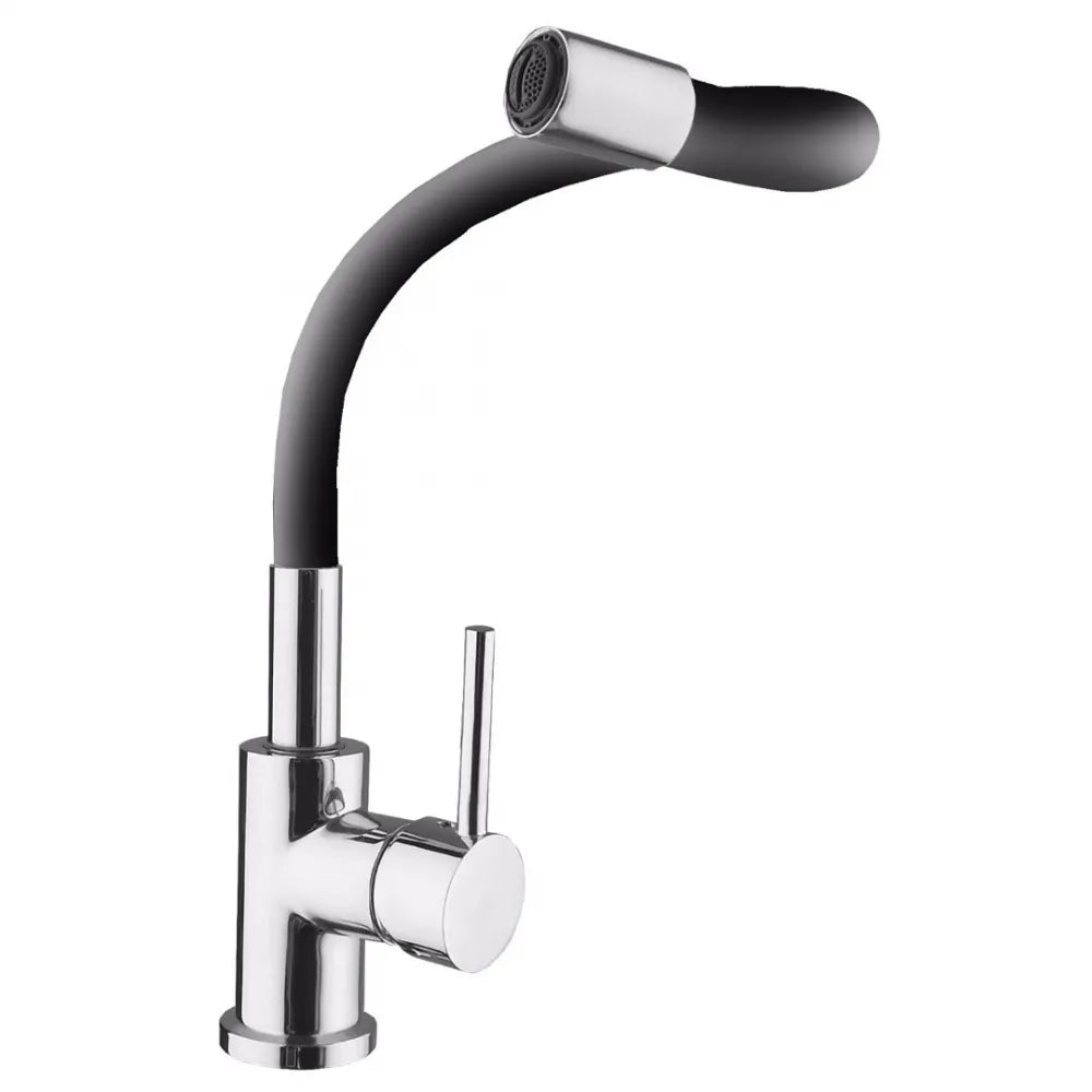 Μπαταρία νεροχύτη παγκου με εύκαμπτο μαύρο ρουξούνι διπλής ροής flex double INTERFLEX