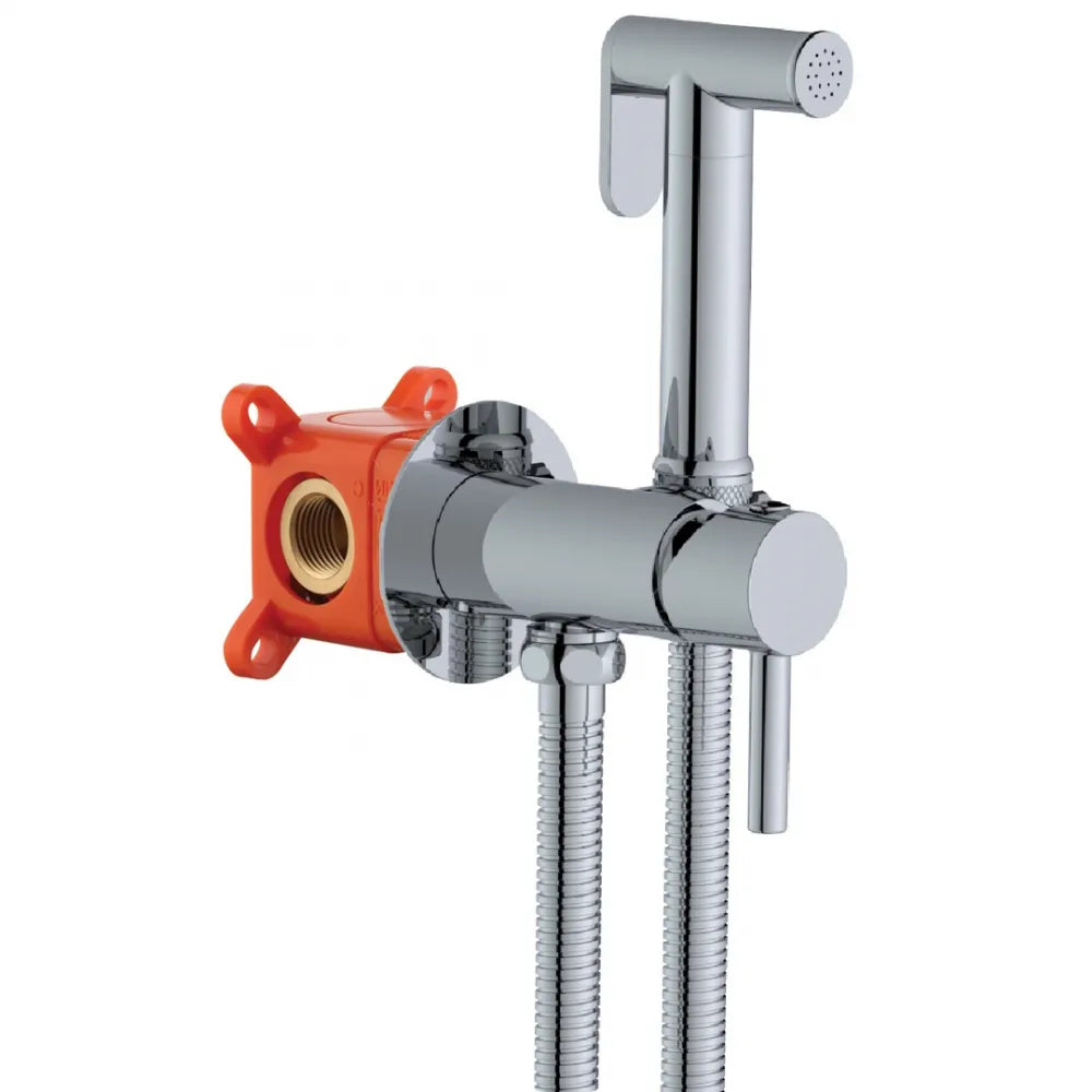 Σετ διακόπτη μπιντέ αναμεικτικός εντοιχιζόμενος με στήριγμα χρωμέ MINIMAL box INTERFLEX