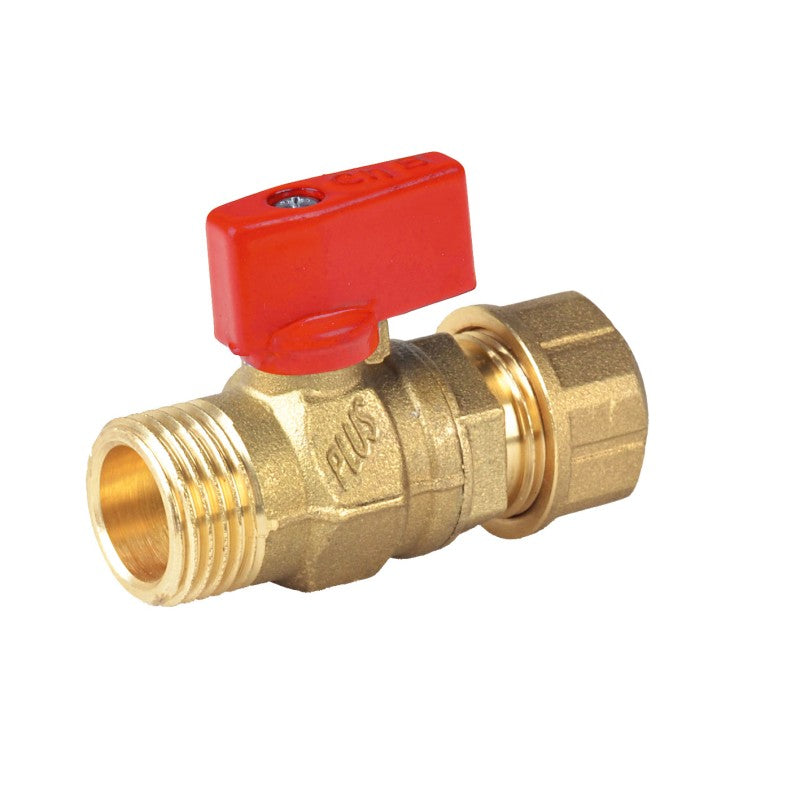 ΔΙΑΚΟΠΤΗΣ MINI 15x2.5x1/2" PEX ΚΤΡ ΚΟΚΚΙΝΗ ΛΑΒΗ