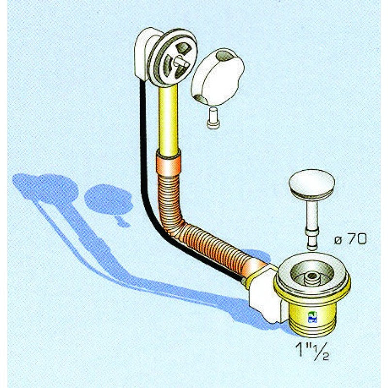 TEA-ΒΑΛΒΙΔΑ ΛΟΥΤΡΟΥ ΑΥΤΟΜΑΤΗ ΧΡΜ Φ70x11/2" ΧΩΡΙΣ ΡΑΚΟΡ