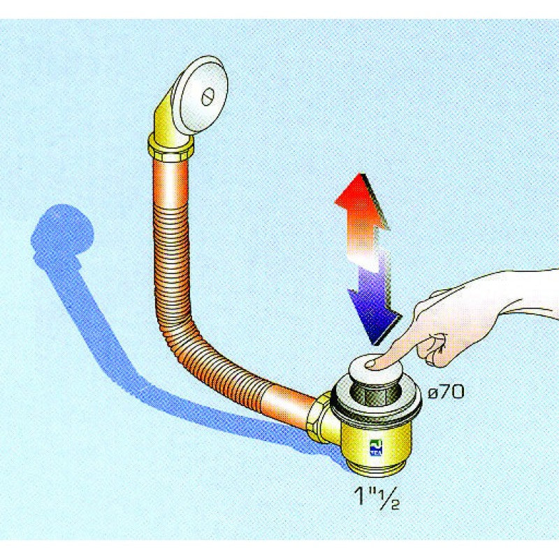 TEA-ΒΑΛΒΙΔΑ ΛΟΥΤΡΟΥ ΑΥΤΟΜΑΤΗ ΧΡΜ CLICKER Φ70x11/2" ΧΩΡΙΣ ΡΑΚΟΡ