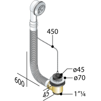 TEA-ΒΑΛΒΙΔΑ ΛΟΥΤΡΟΥ Φ70x11/4" (ΣΩΛ. ΥΠΕΡΧ. ΣΠΙΡΑΛ)