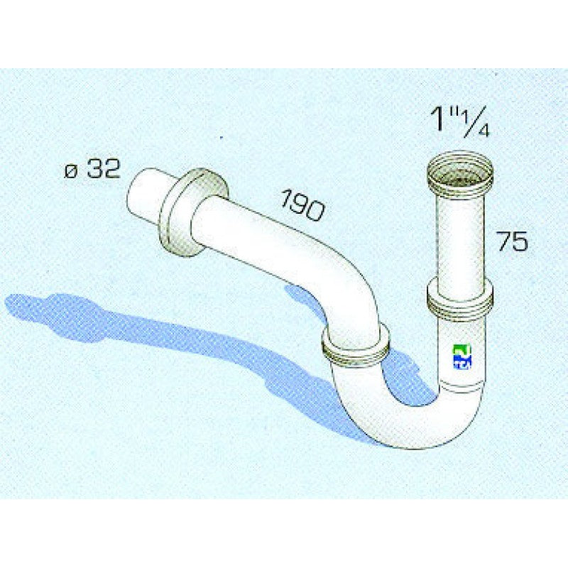 TEA-ΣΙΦΩΝΙ ΝΙΠΤΗΡΑ U ΧΡΜ Φ32x11/4"