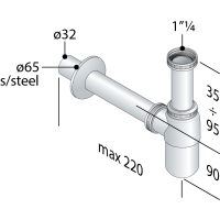TEA-ΣΙΦΩΝΙ ΝΙΠΤΗΡΑ ΠΟΤΗΡΙ ΧΡΜ Φ32x11/4"