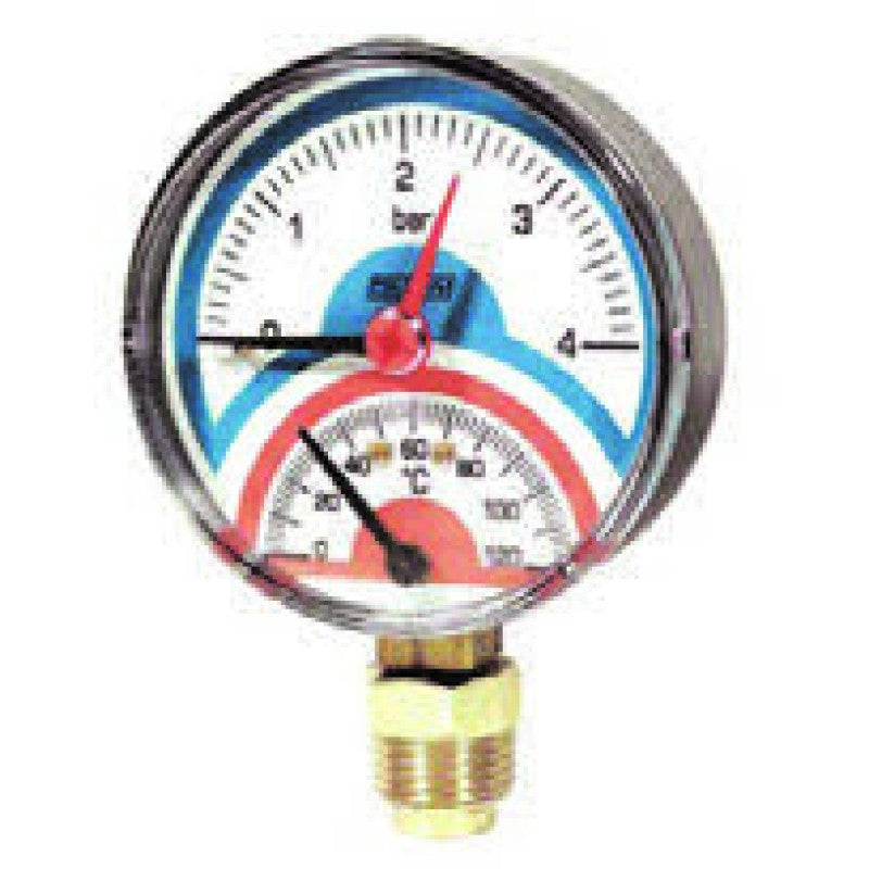 WTS-ΘΕΡΜΟΜΑΝΟΜΕΤΡΟ 1/2" ΚΑΘΕΤΟ TIRM 80 0-4bar 0/120°C