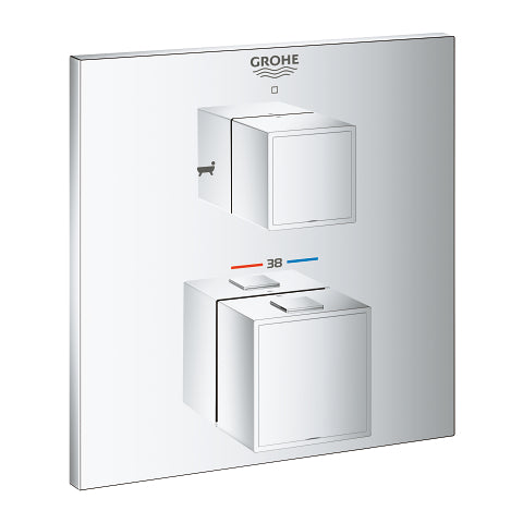 Grohtherm Cube Θερμοστατική μπαταρία λουτρού 2 εξόδων με διανομέα