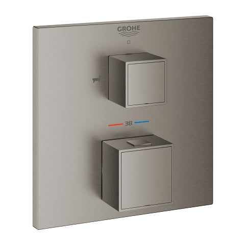 Grohtherm Cube Θερμοστατική μπαταρία λουτρού 2 εξόδων με διανομέα
