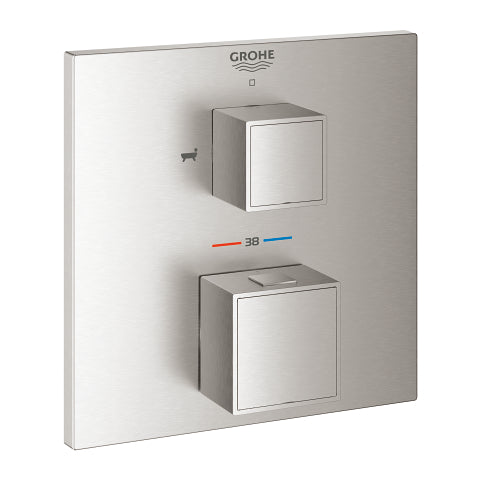 Grohtherm Cube Θερμοστατική μπαταρία λουτρού 2 εξόδων με διανομέα