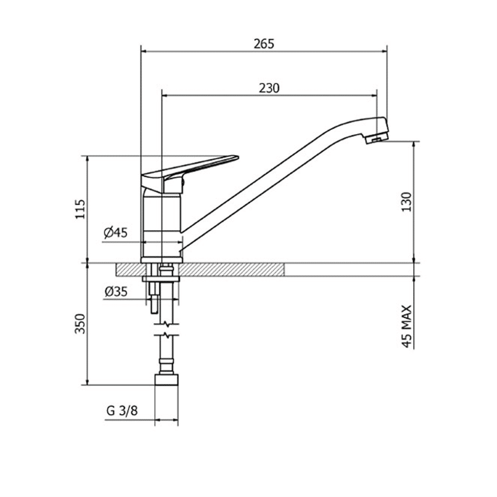 Ottone Meloda Arte 2P940 Μπαταρία Νεροχύτη Κοντή