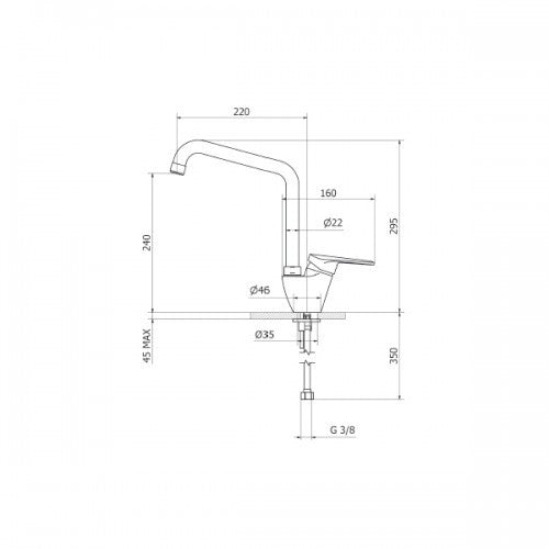 Ottone Meloda Arte 2P960 Μπαταρία Νεροχύτη Ψηλή Γωνία