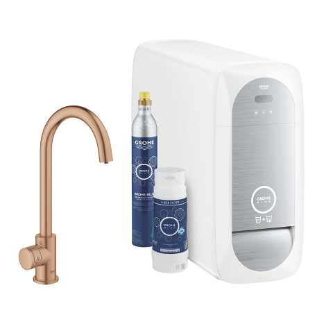 GROHE Blue Home Kit εκκίνησης εκροής C-spout με μπαταρία μονής λειτουργίας