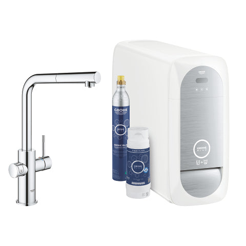 GROHE Blue Home L-spout starter kit with pull-out mousseur