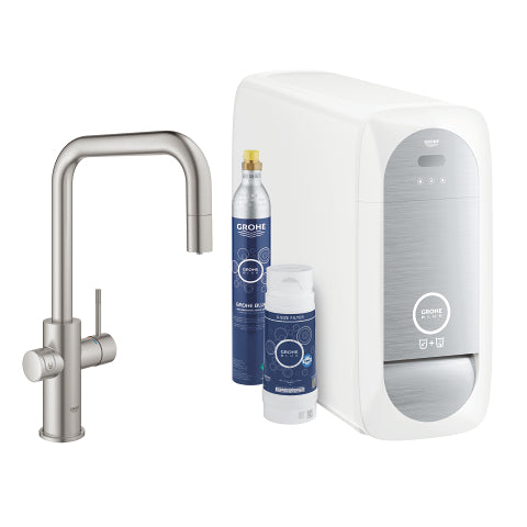 GROHE Blue Home U-spout starter kit with pull-out mousseur