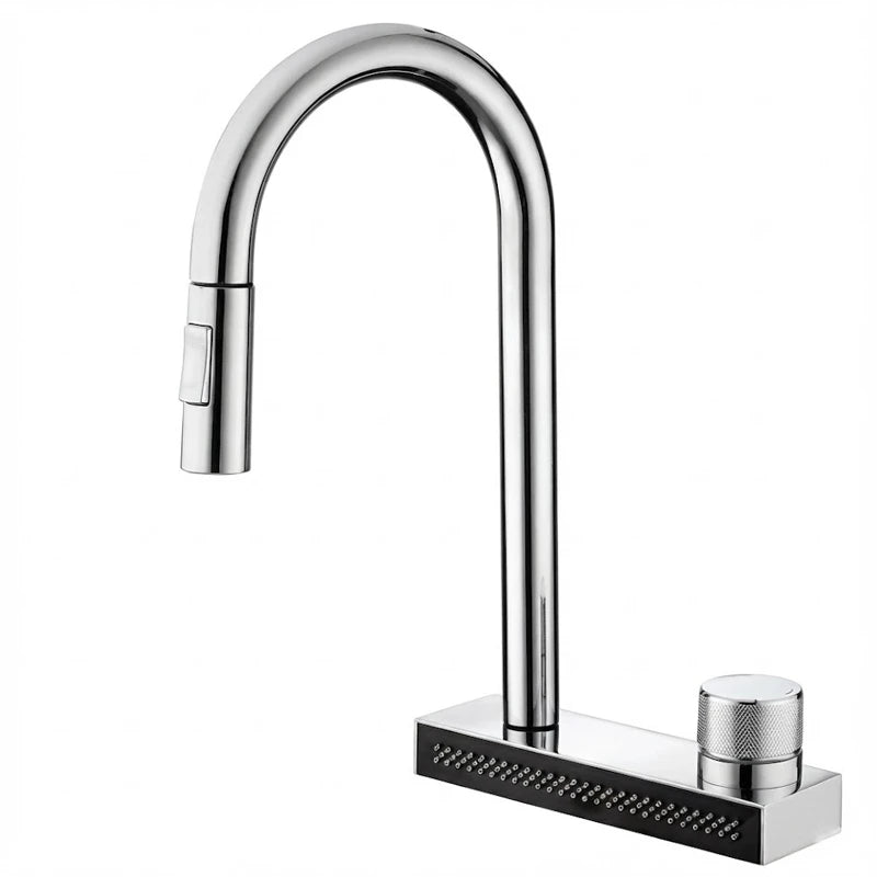 Μπαταρία κουζίνας με καταρράκτη και αποσπώμενο ντουζ χρωμε TEMA MF7910C