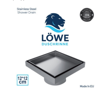 Σχαράκι δαπέδου INOX Επιγεμιζόμενο 12cm Χ 12cm Έξοδος Φ100 Διπλής όψης LOWE