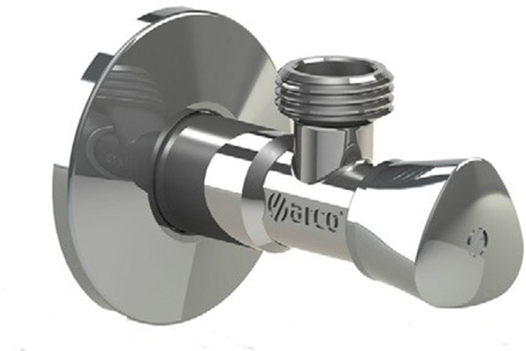 Διακόπτης γωνιακός περιστροφικός χρωμέ 1/2"Χ1/2" ARCO