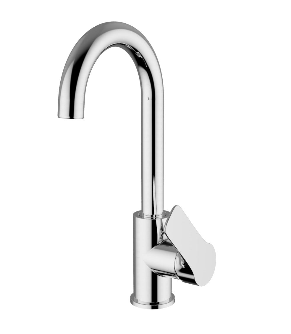 Μπαταρία Νιπτήρα Χρωμέ Με Ρουξούνι Καμπύλη Vera Ottone Meloda 2V664