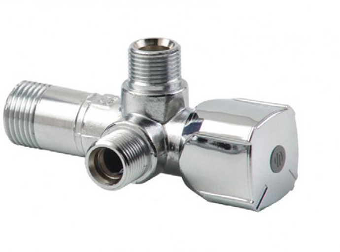 Διακόπτης γωνιακός σφαιρικός διπλής παροχής χρωμέ 1/2"Χ1/2"Χ1/2" ARCO Vitaq System