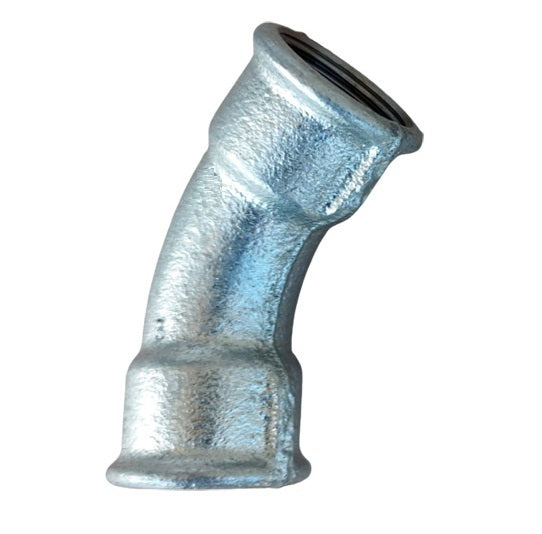 Ημικάμπυλο γαλβανιζέ θηλυκό– θηλυκό 45°