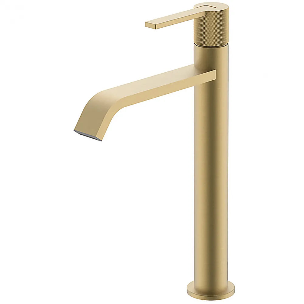 Μπαταρία νιπτήρα αναμικτική ψηλή 31εκ. BRUSHED GOLD PVD HERMES INTERFLEX