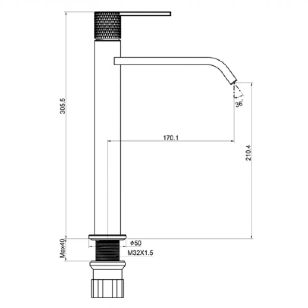 Μπαταρία νιπτήρα αναμικτική ψηλή 31εκ. BRUSHED GOLD PVD HERMES INTERFLEX