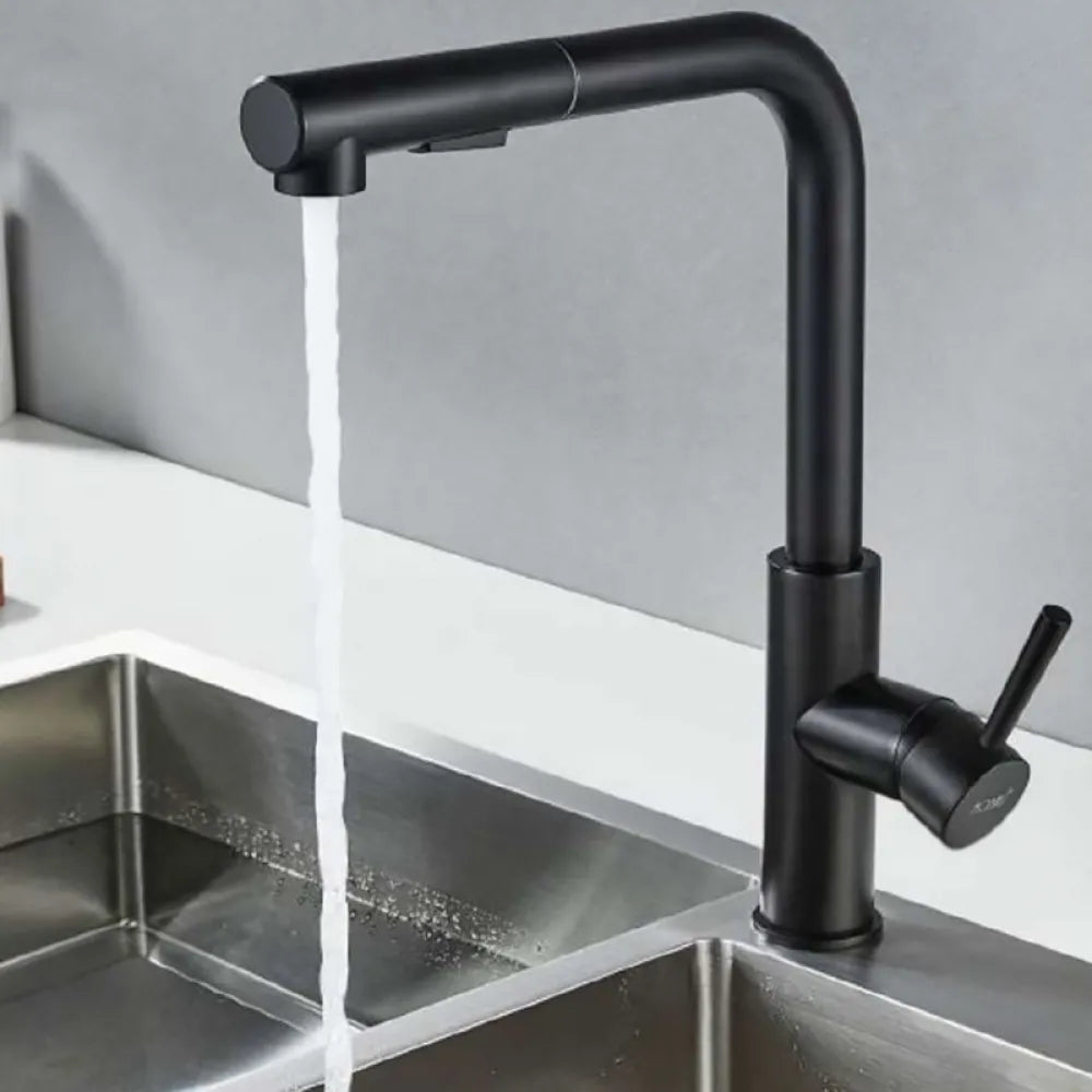 Μπαταρία νεροχύτη πάγκου ψηλή μαύρη με αποσπώμενο τηλέφωνο INTERFLEX VOGUE