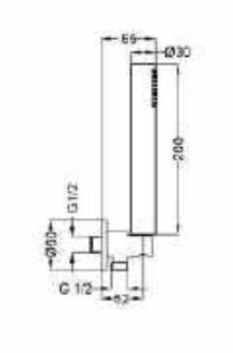 Σετ ντουζ υδροληψία με στήριγμα, σπιράλ, τηλέφωνο ορειχάλκινο Ottone Meloda Vera Black Matt 03201-BB