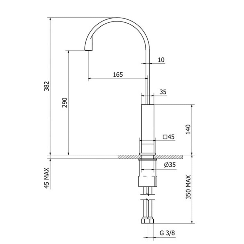 Μπαταρία Νεροχύτη Ottone Meloda Lexus AG630 Τετράγωνη