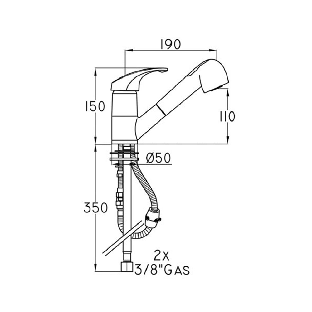 Μπαταρία Νεροχύτη Πάγκου Με Τηλέφωνο Ottone Meloda Olympia 36936