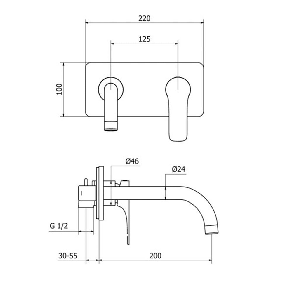 Μπαταρία Νιπτήρος Εντοιχισμού Ottone Meloda Vera 2V313