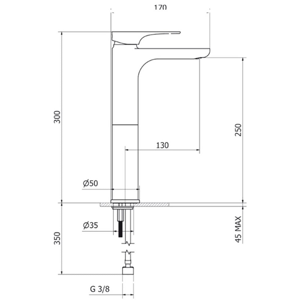 Ottone Meloda Vera Μαύρη Ματ Νιπτήρος 2V721BB