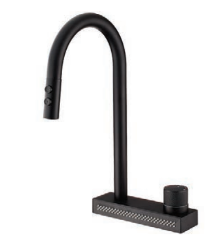 Μπαταρία κουζίνας με καταρράκτη και αποσπώμενο ντουζ black mat TEMA MF 7910 NM