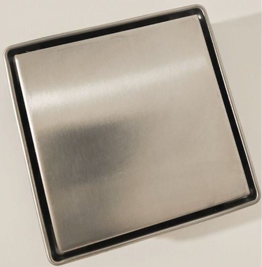 Σχαράκι δαπέδου INOX Επιγεμιζόμενο 12cm Χ 12cm Έξοδος Φ100 Διπλής όψης LOWE