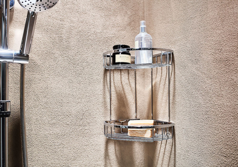 74002 Ραφιερα Ινοχ Διπλη Γωνιακη Β.Τ. 20X20Cm