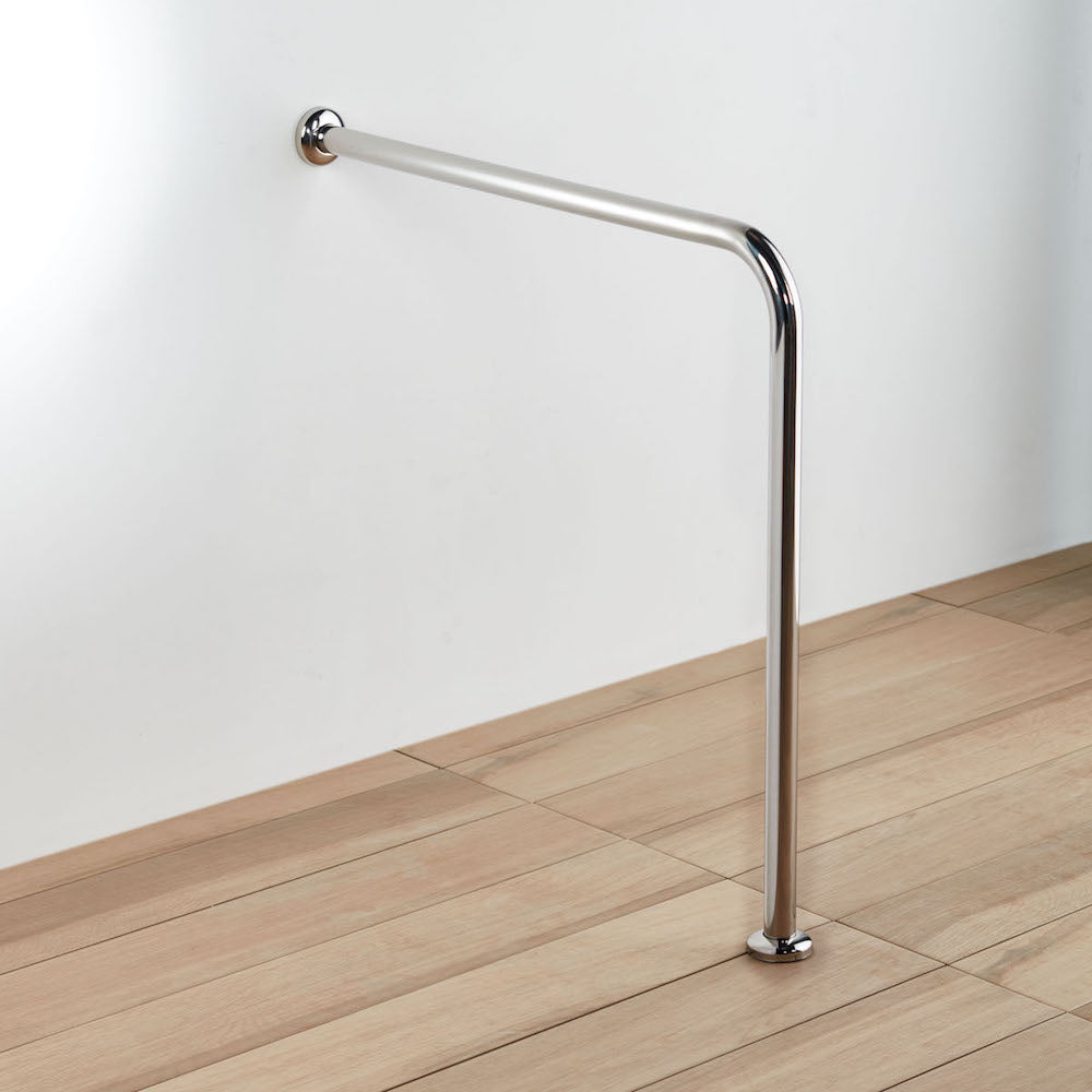 82004 AMEA Μπαρα Στηριξης Γωνιακη 1 Ποδι 75X75Cm Inox Χρωμε