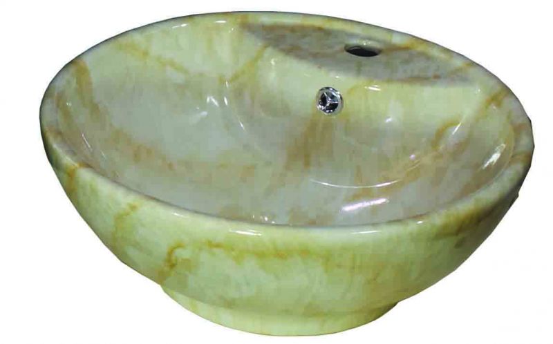 Fourlanos.gr |D-450 -* Μπεζ*Λευκο Τυπου Μαρμαρ Νιπτηρας 46*46*18_