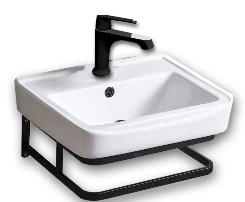 Fourlanos.gr |Arista Νιπτηρας + Βαση Ινοχ Μαυρη 435*360*220