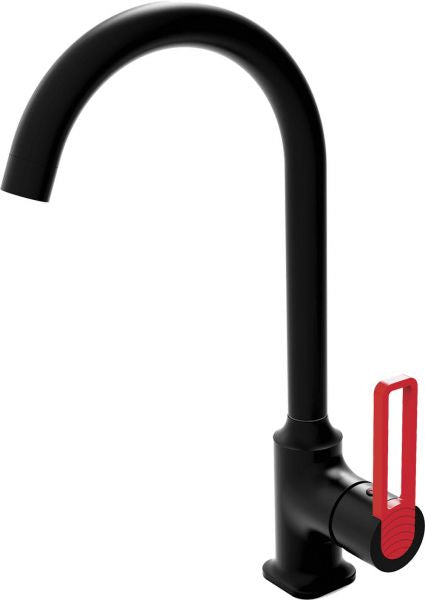 Fourlanos.gr |Valentina- Μπαταρια Νεροχυτου Black ( Μαυρο+ Κοκκινο Πομολο)