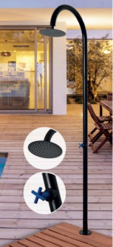 6012N Στηλη Πισινας Φ50 Ινοχ Ss316 Με Κεφαλη Ινοχ Φ22 Black Matt