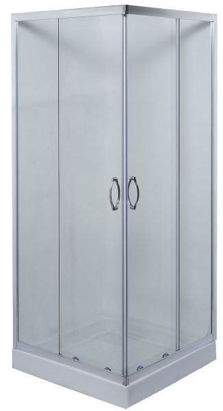 Fourlanos.gr |Ascot-Transp - Καμπινα 4/Γωνη Σχετη 70*70 Χρωμε - Γυαλι Διαφανες