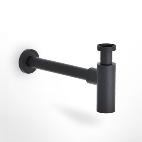 L002N Σιφωνι Νιπτηρα Στρογγυλο Black Mat