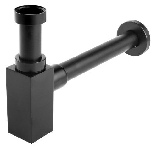 L003N Σιφωνι Νιπτηρα Τετραγωνο Black Mat