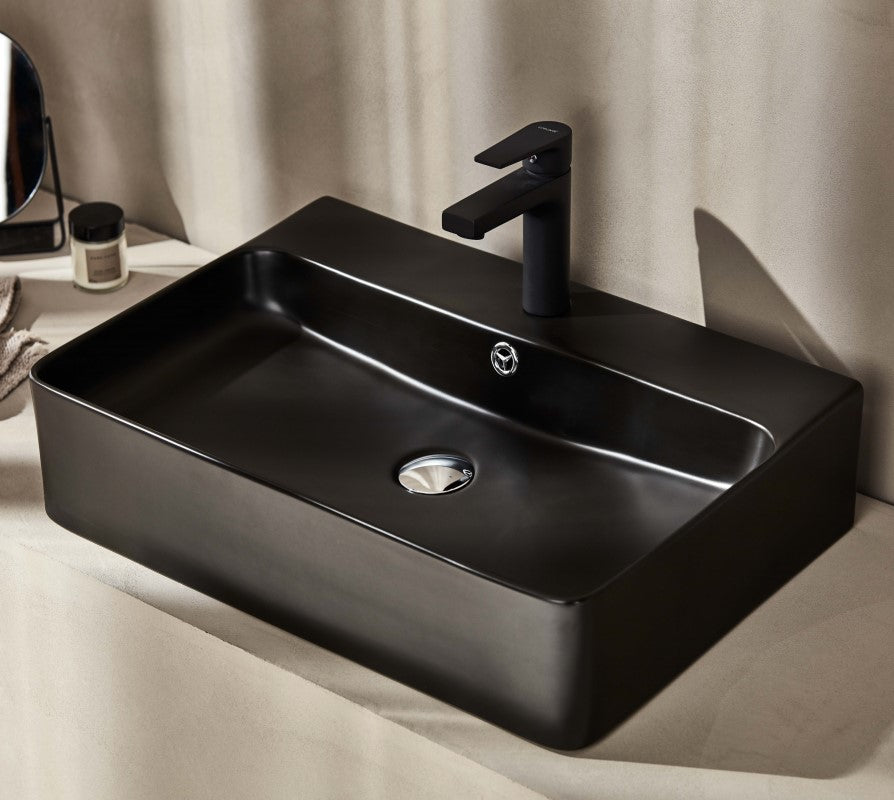 Str60Bm Strata 60 Matt Black Νιπτηρας Επικαθημενος 60.5X41.5X13Cm
