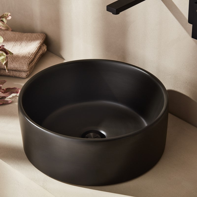 Sty040N Style Black Matt Νιπτηρας Επικαθημενος Φ40Cm