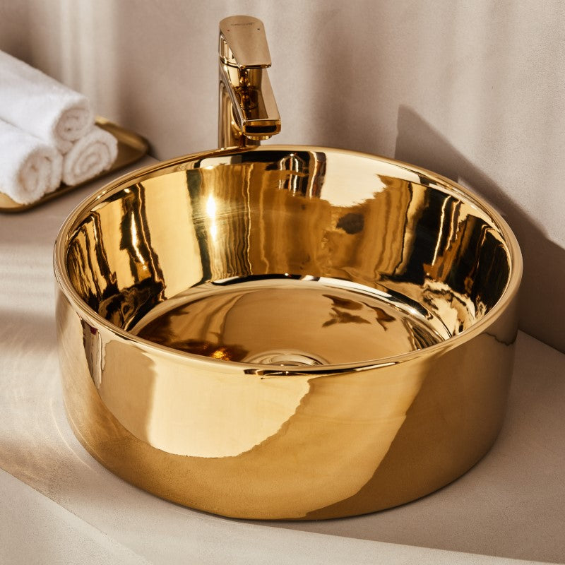 Sty040G Style Gold Νιπτηρας Επικαθημενος Φ40Cm