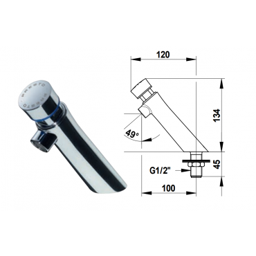 Κάνουλα Πάγκου Πατητή Με Χρονορροή Presto