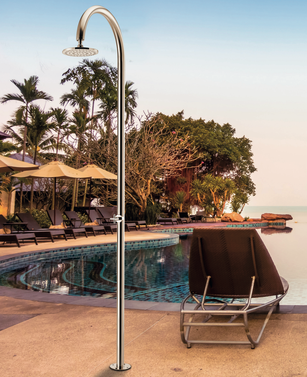 6011 Στηλη Πισινας Φ50 Ινοχ Ss316 Με Κεφαλη Abs Φ22