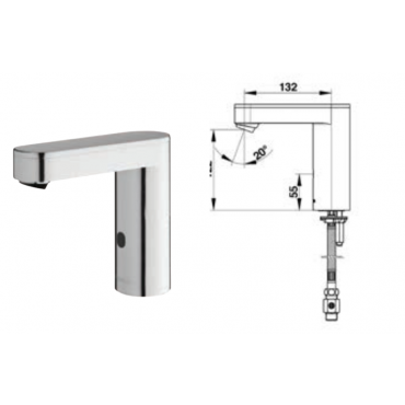 Μπαταρία Νιπτήρος Κρύου Νερού Με Φωτοκύτταρο Presto So'O Με Μπαταρία 01-8005